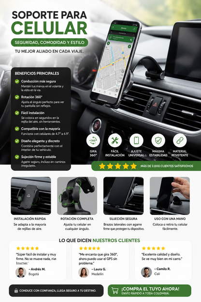 SOPORTE CELU HOLDER MAGNETICO AUTO CARRO